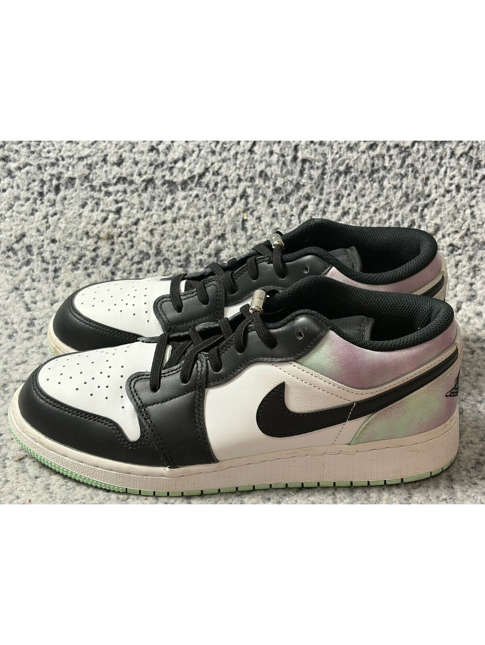 Nike Air Jordan 1 Low SE Tie Dye Black White Mint Womens 6.5Y DQ2514-100